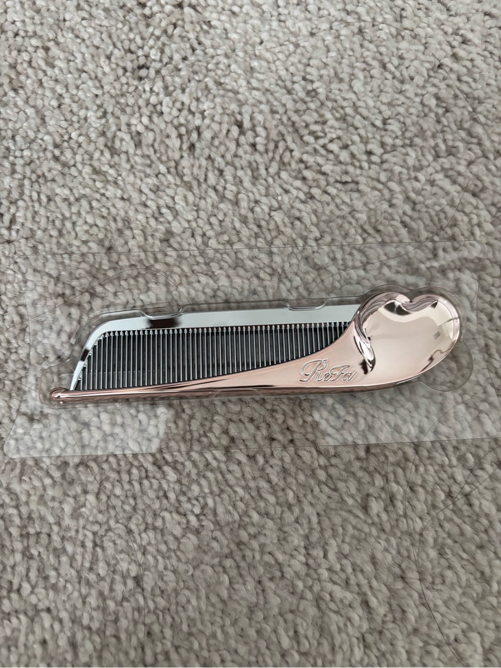 Refa Rose Gold Heart Handle Pocket Comb